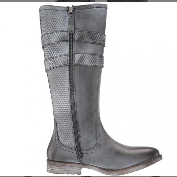 Roan by Bed Stu Date Grey Napa White BFS Tall Boot Leather - Picture 4 of 5